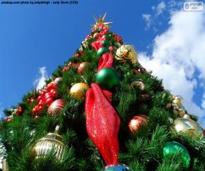пазл Рождественская елка с безделушки Рождество